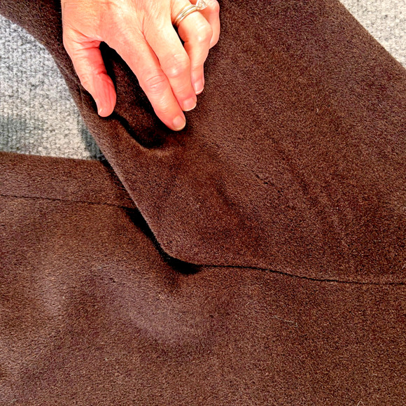 Jones New York Brown Wool Angora Coat Hooded Front Buttons Size 12P - Picture 11 of 11